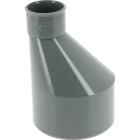 Nicoll – Réduction extérieure excentrée mâle-femelle Ø100/40 – PVC lisse pour évacuation – Classement feu NF-M1 – Conserve le fil d'eau en pose horizontale