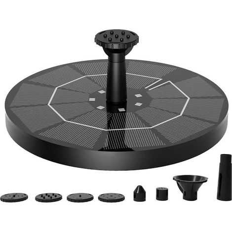 Pompe de fontaine solaire pour bassin avec éclairage LED Pompe de fontaine solaire pour bassins de jardin (1/5)
