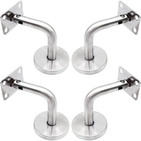 Supports De Main Courante Pour Fixation Murale Acier Inoxydable Poli Support Escalier Avec Couvercle Base Supports Muraux Garde-Corps Pour Mur Intérieur, Loft, Barre Support Pour Corr
