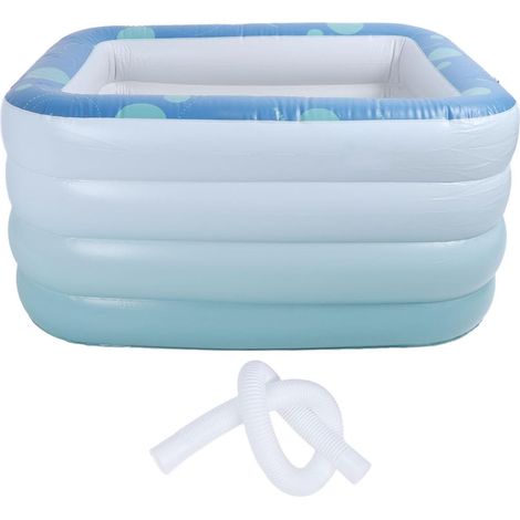 Piscine gonflable rectangulaire pliable et portable en PVC épais pour enfants et adultes, idéale pour un usage familial (1,8 mètre).