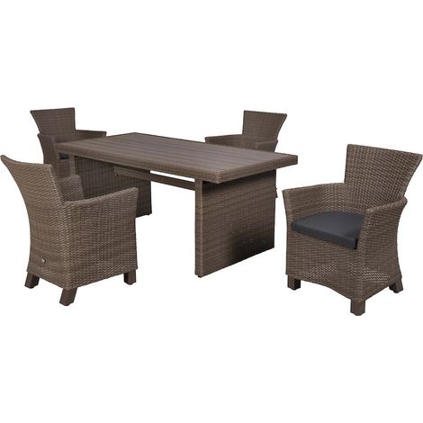 Toskana Set 5tlg. Alu/Kunstst. Tisch 185 x 90 cm