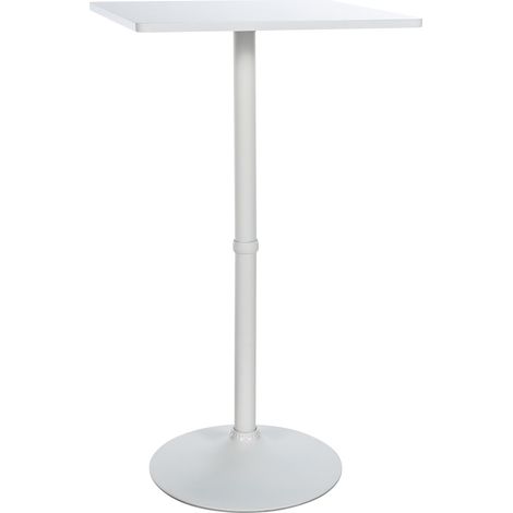 Tavolo da bar bistrot con piano quadrato 60 x 60 cm in legno bianco e struttura in metallo bianco 100005589