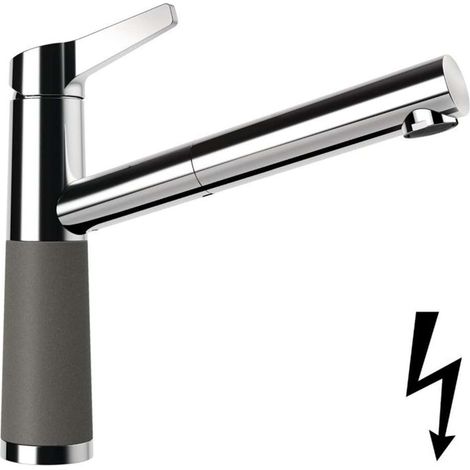 Schock Küchenarmatur SC-510 Chrom/Cristalite ausziehbarer Auslauf Niederdruck Asphalt (1/2)