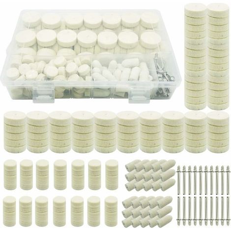 royaluxe -Roue de Polissage en Laine, Tampon de Polissa Roue de Polissage avec Tige Métal pour Accessoires Dremel Outils Rotatifs(200 PCS ) (1/5)