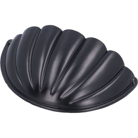 Poignée en alliage de zinc noir en forme de demi-lune pour meubles de cuisine et de maison
