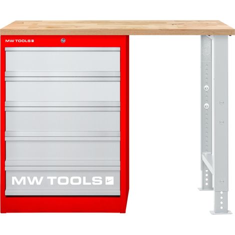 Établi modulaire Rubberwood avec armoire à tiroirs 5T 1200 mm MW Tools MOD121R (1/5)