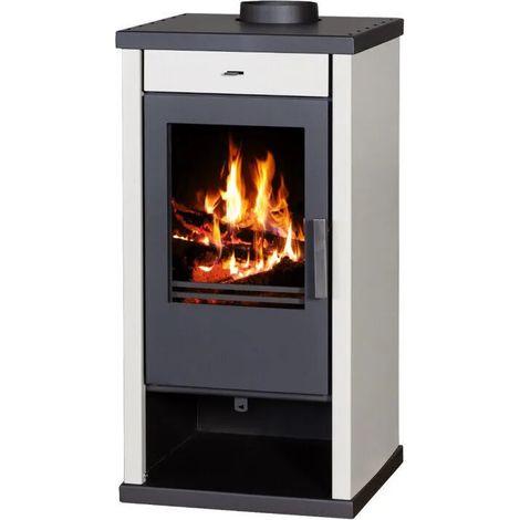 EEK A+ Kaminofen Victoria Vanessa Lux - 12.0 kW - Bordeaux (1/3)