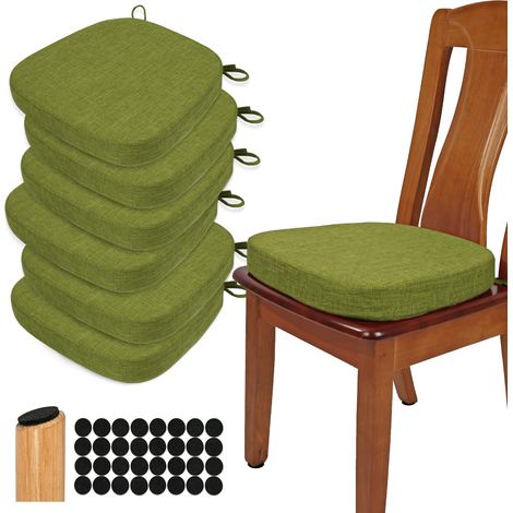 Coussin de chaise 6,5 cm d’épaisseur, Coussin de siège en forme de U 40x40 cm avec mousse haute densité, Housse en tissu, Coussin de siège antidérapant pour la cuisine et la salle à manger 6 (1/5)