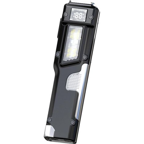 Petite lampe torche LED puissante et étanche Lampe de travail avec affichage numérique pour le camping, la randonnée et la marche Portable