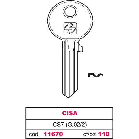 Silca CHIAVE OTTONE CS7 (G.VAC 2) CISA 50.00 pz