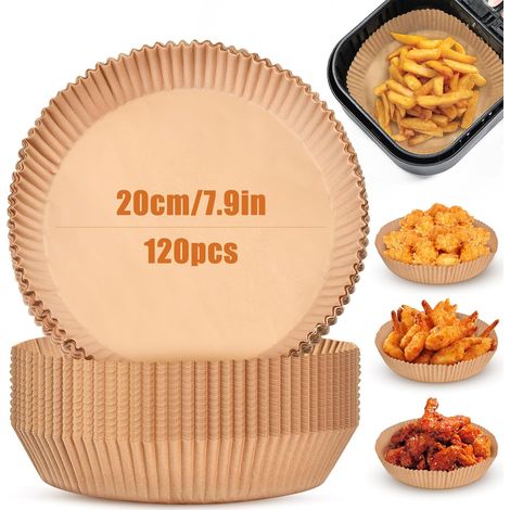 120 Papier Cuisson, 20cm Rond, Sulfurisé, Antiadhésive, Air Fryer, Four Micro-Onde (1/5)