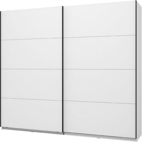 Armario Grande Salemi, Ropero Habitación, 2 Estantes, Puerta Corredera, 245x217.5h cm Blanco Mate