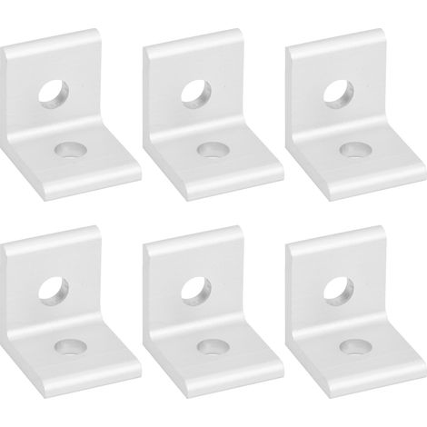Lot de 10 équerres d'angle fixes en aluminium en forme de L à 90° - Fournitures industrielles 3030-2 trous