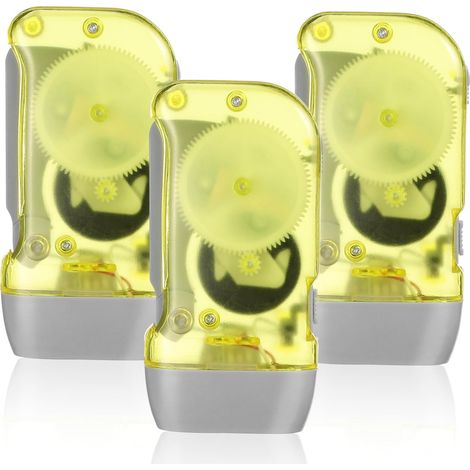 Lampe De Poche à Manivelle Led Petite Lampe De Poche D'urgence Plastique Résistant Fonction D'autogénération Lot De 3 Adaptée Camping Et Randonnée Sans Pile