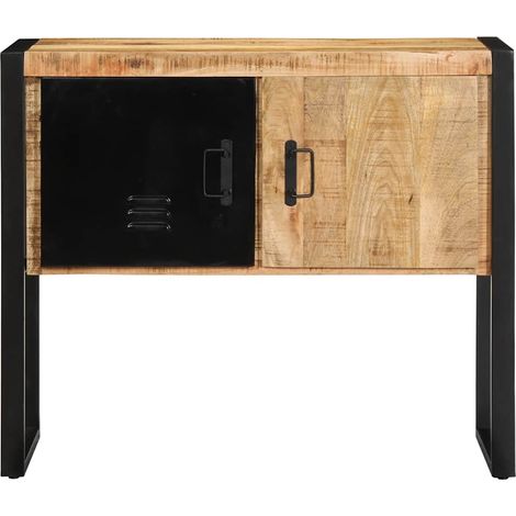 Armoire de console，Table d'appoint，Bout de canapé，Meuble d'entrée 90x35x75 cm bois de manguier massif brut