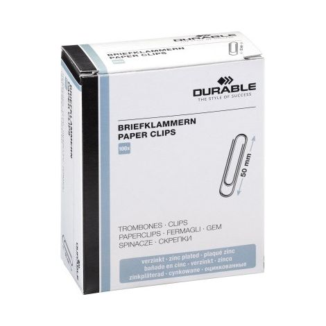 DURABLE Briefklammern 50mm verzinkt 100 Stück (122425) (1/2)