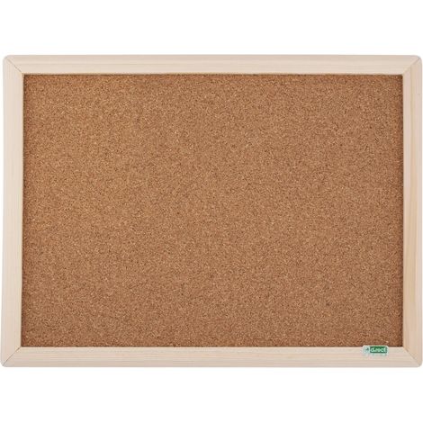 Bacheca rettangolare in sughero 300x400 mm con cornice in legno.