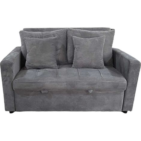 Sofá cama 2 plazas Divan en tela gris. 140cm(ancho) x 99cm(fondo) x 88cm(alto) (1/4)