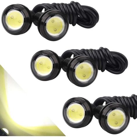 Ampoule LED Eagle Eye - 6 Pièces - Blanc 23mm - 9W Étanche - DRL Feu Recul Moto Voiture (1/5)