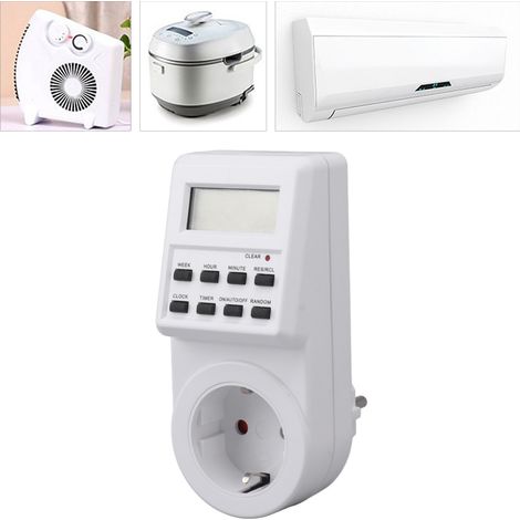 Zeitschaltuhr für den Haushalt mit Countdown-Timer – Programmierbare Abschaltung – Überlastschutz – EU-Stecker 230 V 16 A – ABS, 165 g, 1 Min. (1/5)