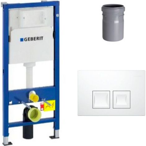 Geberit – Bâti support WC Duofix UP100 112 cm – Réservoir d'eau encastré 4-6-7,5 l – Plaque de déclenchement DELTA50 – Manchon de raccordement Ø 90/100 mm (1/5)