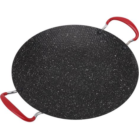 Poêle à griller coréenne antiadhésive avec poignée anti-brûlure, plaque de cuisson ronde pour barbecue à gaz ou vitrocéramique, 30 cm / 11,8 pouces (1/5)