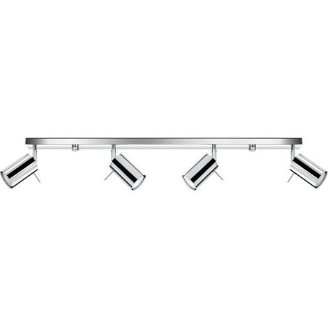 Plafonnier Spot Orientable Inox pour 4 Ampoules GU10 - SILAMP
