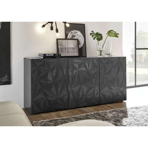 Aparador 3 puertas LUTHER antracita 181 x 84 x 42 cm