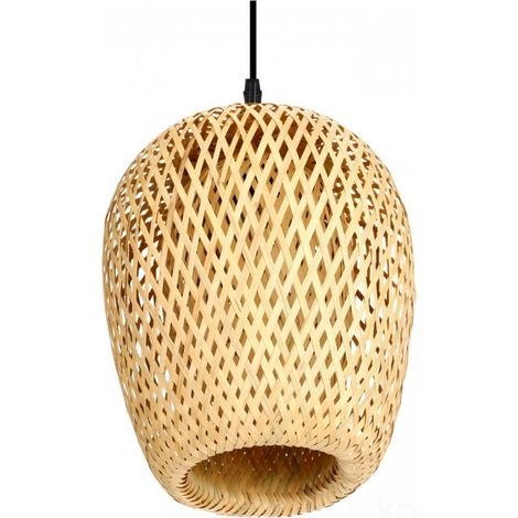 Suspension bohème en bambou 24 cm 1xE27 (1/5)