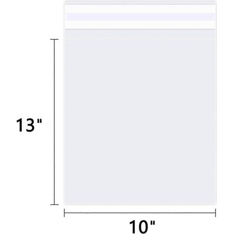 Sachets en cellophane transparents 10 po x 13 po (200 unités) - Fermeture automatique (1/4)