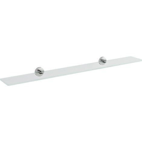 Tablette en verre X-ROUND 800 mm, chrome/verre transparent