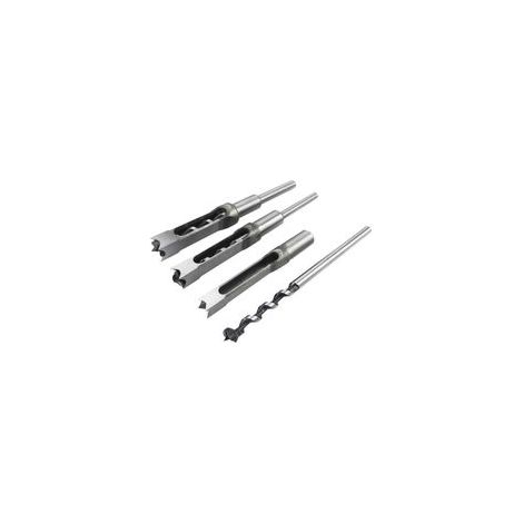 Ensemble de 4 forets carrés pour le travail du bois, ciseaux à mortaiser en acier, scies cloches et outils électriques pour charpentiers, diamètres : 1/2, 1/4, 5/16 et 3/8 pouces