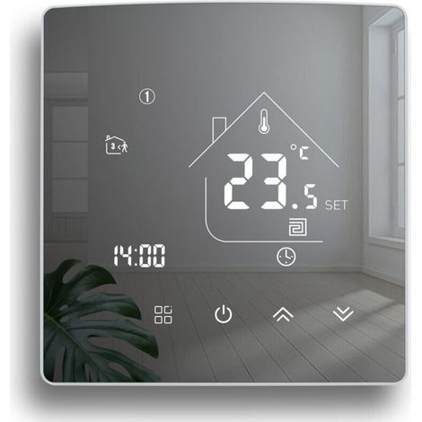 Thermostat Miroir Thermostat de Chauffage Thermostat d'ambiance programmable Thermostat Mural numérique pour Le Chauffage de l'eau Chauffage par Le Sol 3A TGR85WP (1/4)