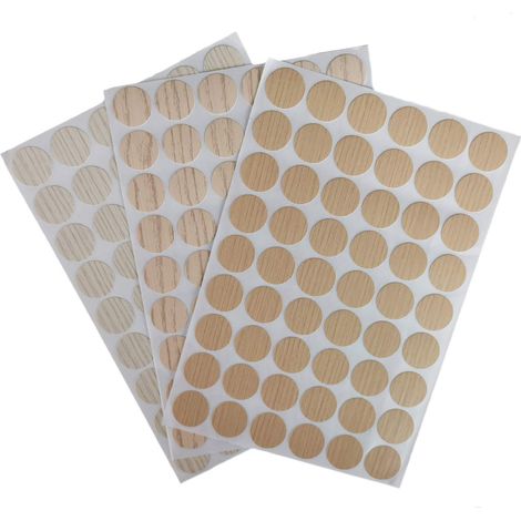 3 PCS Cache Vis Auto Adhésifs Vis Trou Autocollants pour Meubles, Placard, Armoire, 21mm, 54 Pièces Chaque Feuille, Le Trou de vis imperméable Couvre décoratifs de Glissement (1/5)