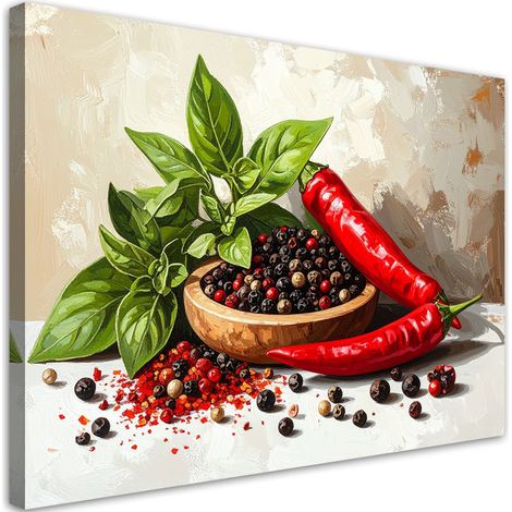 Quadro su tela, Peperoncini spezie erbe aromatiche, 30x20 (1/5)