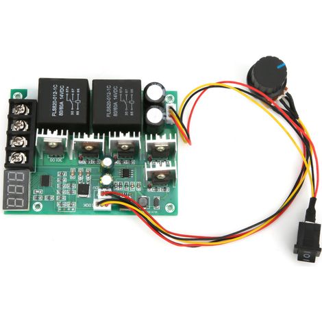 Drehzahlregler für bürstenbehafteten Gleichstrommotor, CW/CCW-Schalter, einstellbares Potentiometer, 40 A, ohne Gehäuse (1/5)