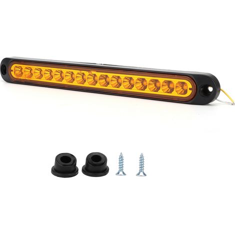 Blinkendes Rücklicht mit 15 LEDs, 10–30 V, wasserdicht (IP67), für Lkw, Sattelauflieger, Boote und Anhänger, bernsteinfarben (1/3)