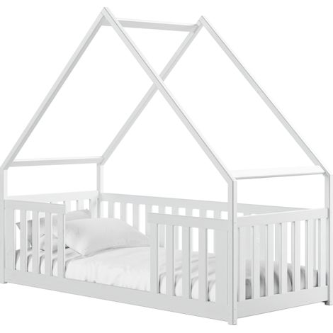 Lit Cabane LISA 90X200 Blanc - blanc (1/3)