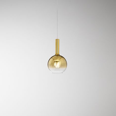 sospensione vetro e metallo oro specchiato sfumato Lollipop d.20cm 1 luce attacco E27 Rosone non incluso (1/2)