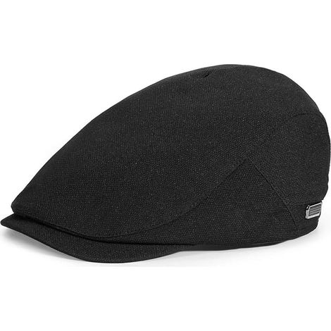 Casquette plate pour homme, style gavroche, béret d'artiste/peintre, noir