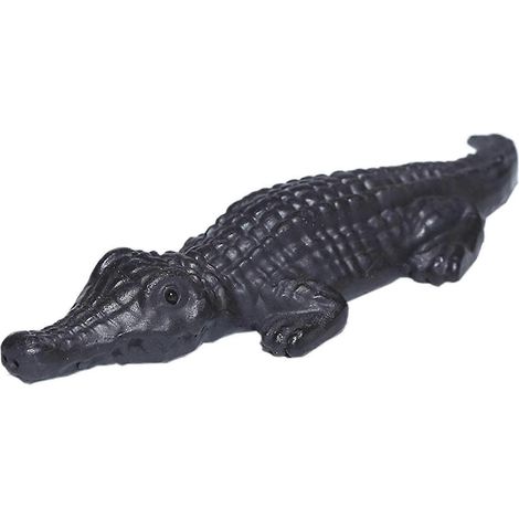 Ornement de cérémonie du thé en argile violette, figurine de crocodile à poser sur une table ou une étagère, pour appartement ou extérieur.-Black (1/5)