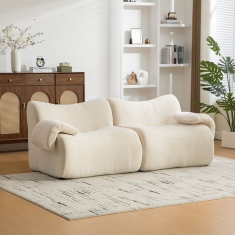 Canapé modulable en tissu chenille - Canapé compressé - Sans montage - Confort moelleux type matelas - Structure sans os (1/5)