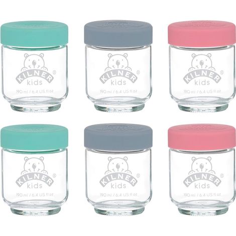 Lot de 6 bocaux en verre pour enfants 190 ml (1/5)