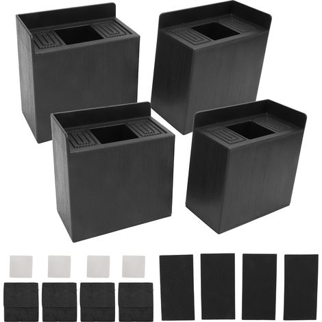 Set aus 4 rechteckigen Antivibrationspads in L-Form, 10 cm (4 Zoll), für Bettfüße, kompatibel mit Waschmaschinen, Sofas und Möbeln.
