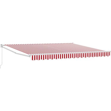Maison Exclusive - Tenda Retrattile Rosso e Bianco 400 × 300 cm