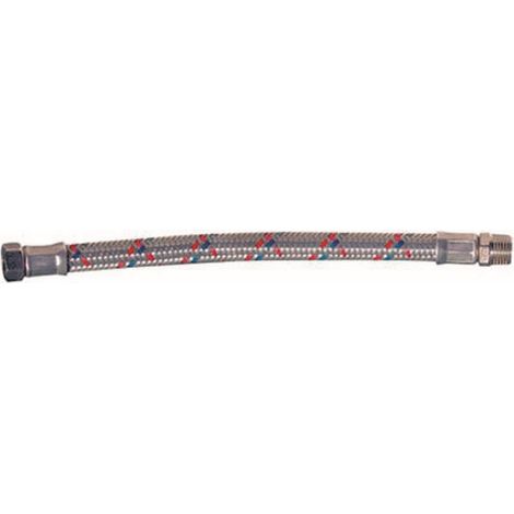 flessibile antivibrante acqua 50 cm attacco M-F 3/4" in acciaio zincato (1/2)