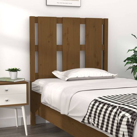 vidaXL Cabecero de cama madera maciza pino marrón miel 80,5x4x100 cm (1/5)