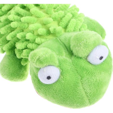 Jouet en peluche couineur pour chien, vert, pour faire ronger les dents. (1/3)