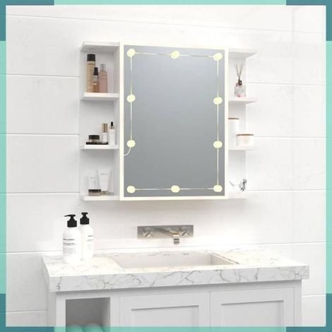 Armoire à miroir - 808873 - avec LED - blanc - 70 x 16,5 x 60 cm (1/5)