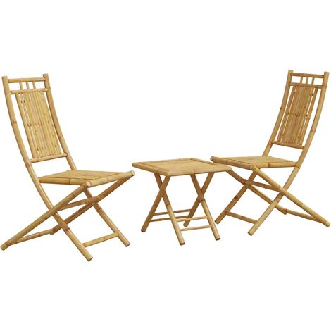 Ensemble de bistro 3 pcs,Salon de jardin bambou CFW49235 (1/5)